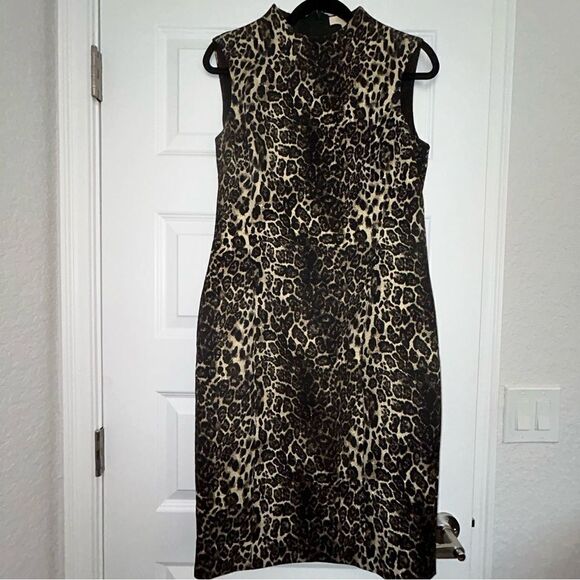 Etcetera Animal Print Sleeveless Sheath Dress - Picture 1 of 7